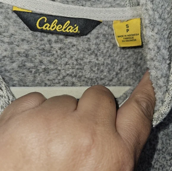 Cabela’s Grayish Beige Fleece Henley Hoodie, Size Small, GUC - Picture 4 of 10